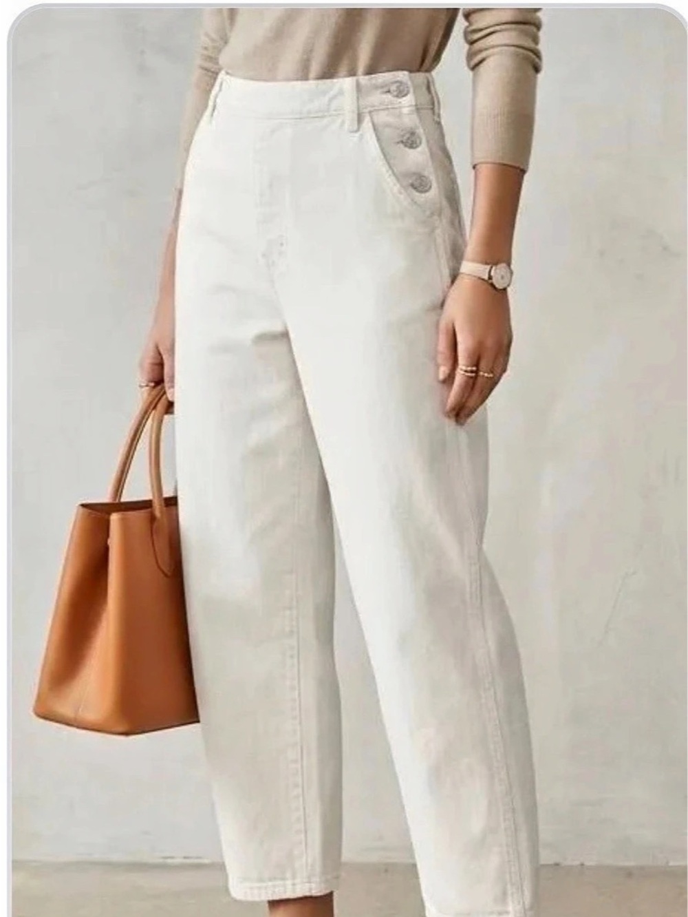 FRAME The Bow High-Rise Barrel-Leg Jeans Waist 27
